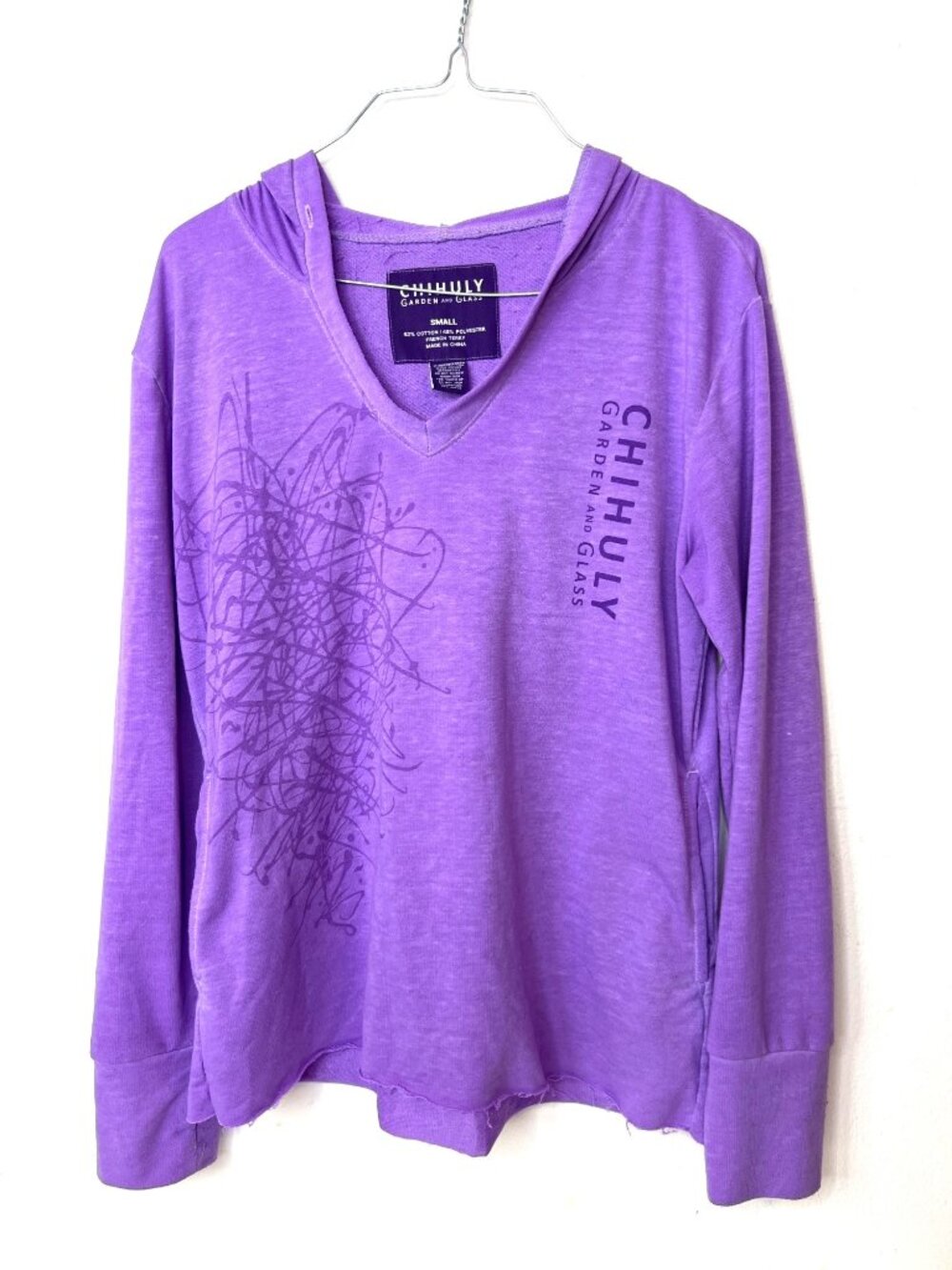 Chihuly Garden and Glass purple Hoodie Pockets  Hooded Sweatshirt Small Museum